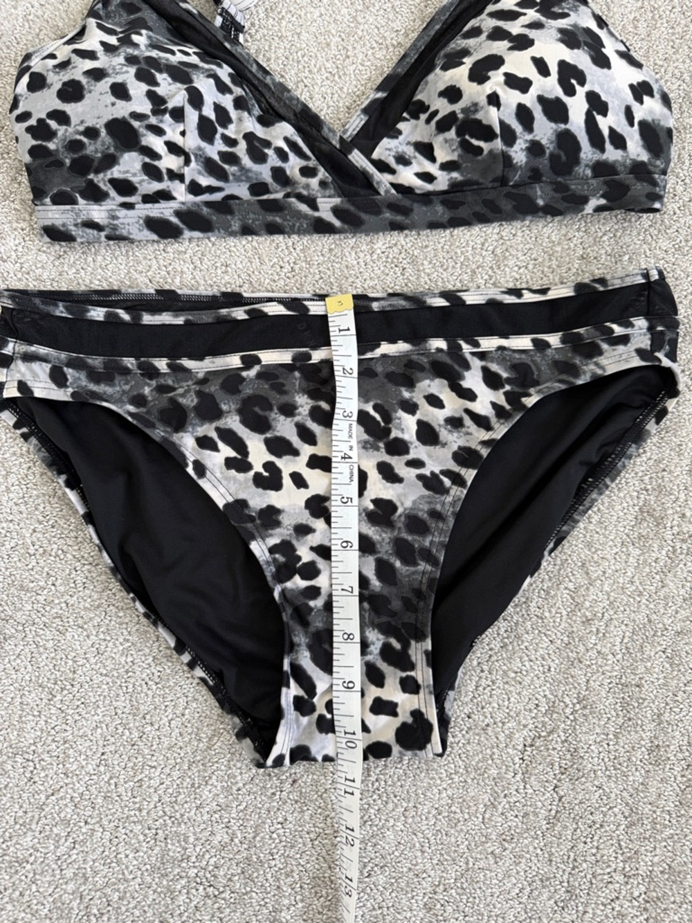 Dkny Black & White Leopard Print Women's Bikini Set - Picture 6 of 8